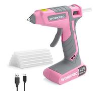 WORKPRO Pistola per Colla a Caldo 7,2V, a Batteria, Senza Fili e con Cavo, con 20 Stick di Colla, Riscaldamento Rapido in 30s, Ricarica USB-C, Erogazione Veloce, per Fai-da-te e Decorazioni