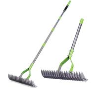 WORKPRO Rastrello per Foglie con Manico, Larghezza di Lavoro 38 cm