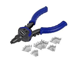 WORKPRO Rivettatrice Manuale con 5 Testa Intercambiabile, Pistola a Rivetti con 100 Rivetti, Dado a Rivetto per Installazione Mobili