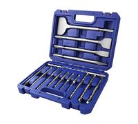 WORKPRO SDS Plus - Set di punte e scalpelli da 15 pezzi, punte per calcestruzzo con scalpelli appuntiti e piatti per mattoni, cemento, pietra, calcestruzzo e muratura, accessori per trapani