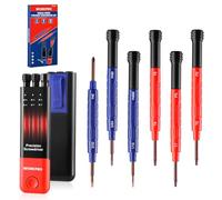 WORKPRO Set 6 Cacciaviti di Precisione con 12 Punte a Doppia Faccia, a Croce/Taglio/Pentalobe/Torx, Mini Cacciaviti Ideali per Orologi, Occhiali, PC e Smartphone