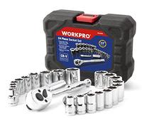 WORKPRO Set Chiavi a Bussola e Cricchetto 3/8’’, Kit 24 Pezzi in Custodia Modellata