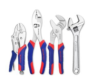 WORKPRO Set di 4 pinze per giunti e chiavi regolabili Start Maintenance Tool Kit 4 pezzi rosso blu