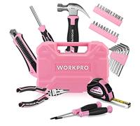 WORKPRO Set di Attrezzi Rosa da 35 Pezzi, Cassetta Attrezzi Completa 35 in 1 con Coltello, Martello, Pinze, Cacciavite, Metro a Nastro, Chiave a Brugola, Perfetto per Tutti i Lavori a Casa e Ufficio
