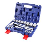 WORKPRO Set di Chiavi a Bussola da 22 Pezzi, con Chiave a Cricchetto 3 in 1, Chiavi a Bussola da 1/4", 3/8", 1/2", Barra di Prolunga, 72 Denti, con Custodia
