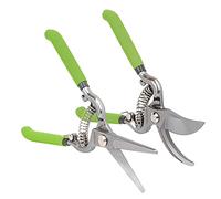 WORKPRO Set di Forbici da Potatura 2 Pezzi, Forbici Curve e Dritte 250mm, Cesoie da Giardino Taglio φ5mm/10mm con Blocco di Sicurezza, Lama Affilata per Tagliare Rapidamente Rami, Fiori, Sottobosco