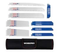 WORKPRO Set di Lame per Sega a Gattuccio Universale da 32 Pezzi in Borsetta, Lama per Sega a Sciabola per Taglio Metallo e Legno, Realizzato in HSS e Cr-V