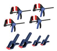 WORKPRO Set di Mini Morsetto da Falegname 8 Pezzi, Include Morsetti a Barra 4 Pezzi, Morsetti a Molla 4 Pezzi, Adatto per Lavori Domestici, Fai da Te, Falegnameria e Studi Fotografici