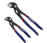 WORKPRO Set di Pinze Regolabili per Tubi e Dadi 2 Pezzi | Pinza a Pappagallo 180mm e 250mm, Regolazione Rapida, con Comoda Impugnatura
