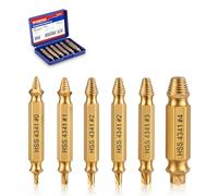 WORKPRO Set Estrattori di Viti Professionale 6 Pezzi, Estrattori Viti Danneggiate in Acciaio HSS 4341 con Rivestimento in Titanio, per Viti da M2 a M13, Compatibile con Trapani e Avvitatori