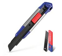 WORKPRO Set Taglierino 18mm in Alluminio, Coltello Multiuso Taglierino per Moquette, Lame a Strappo SK5 con Rivestimento Nero, incl. 10 Lame di Ricambio