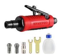 WORKPRO Smerigliatrice Pneumatica Diritta, Smerigliatrice ad Aria Compressa 6,3mm (1/4"), Pressione Massima 6.3 bar, 25000 giri/min, Include Colletto da 3mm e 6mm