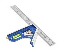 WORKPRO Squadra Combinata Regolabile, Righello per Angolo in Acciaio Inossidabile da 300 mm, Righello Combinato con Bolla, Squadrette da Carpentieri, Strumento di Misurazione Multifunzionale