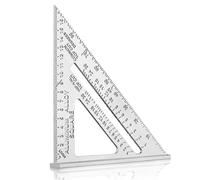 WORKPRO Squadra da Falegname Multifunzione 180mm, Alluminio Righello Triangolare Metrico, Squadra Combinata 45° - 90° ad Alta Precisione per Falegname, Conciatetti, Ingegnere