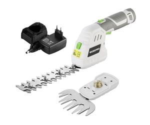WORKPRO Tagliasiepi a Batteria 12V Bianco, 2-in-1 Forbici a Batteria con 2 lame, batteria da 2Ah e caricabatterie, tagliaerba elettrico Per diserbare, potare gli alberi, tagliare l'erba