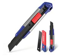WORKPRO Taglierine Professionali da 2 Pezzi, Taglierina Standard Staccabile da 18mm, Coltello Grafico con 10 Lame di Ricambio Sk5, Ideale per Tagliare Carta, Cartone
