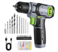 WORKPRO Trapano Avvitatore, 8V, Cacciavite a Batteria Verde Grigio