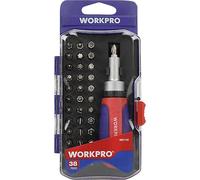 WORKPRO Set di cacciaviti con impugnatura a cricchetto, 38 pezzi, 19 x 9,5 x 9,5 mm
