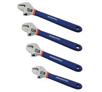 WORKPRO W003205 Set di chiavi regolabili, struttura in acciaio al cromo vanadio, comode maniglie antiscivolo, (confezione da 4), zinco