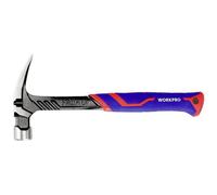 WORKPRO Martello da falegname con manico tubolare in fibra con magnete 450 g, 453 g, 33 x 14 x 14