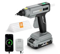 WORKPROX Pistola per Colla a Caldo Senza Fili 20V con Batteria e Caricatore, Riscaldamento Rapido e Spegnimento Automatico, Include 20 Stick Colla 11×150 mm, Ideale per Fai-da-Te e Riparazioni