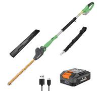 WORKPROX Tagliasiepi telescopico a Batteria 20V con Batteria da 2,0 Ah e Cavo di Ricarica Type-C, 2,8m Tagliasiepi Elettrico, Lunghezza Lama 45cm, Diametro di Taglio 18mm per Giardino, Siepi alte