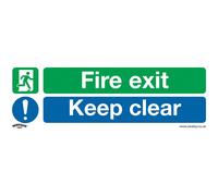 Sealey Sicuro Condizioni Sicurezza Insegna - Fire Exit Keep Clear (Grande) -