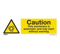 Sealey Avvertimento Sicurezza Insegna - Attenzione Automatico Machinery -