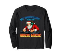 Workshop Runs On House Music |Divertente Babbo Natale DJ Festa di Natale Maglia a Manica