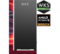 Workstation computer wks276 amd ryzen 9 9950x (16 core),32gb ddr5,s...