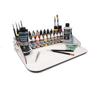 Workstation for Acrylic Color Paint Postazione Colori Pennelli 40x30 cm. Medium