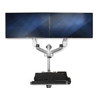 Workstation per Computer da Parete - Doppio Monitor - Premium - Braccio doppio articolabile - Stazione di Lavoro Sit Stand