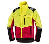 Worky Giacca protettiva per foreste, moderna, rosso/giallo fluo, con strisce riflettenti, taglia S - XXL, Rosso/Giallo fluo, M