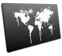 World Atlas Funky Cool Maps Flags SINGLE TELA parete arte foto stampa