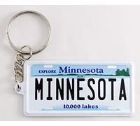 World By Shotglass Minnesota Targa in alluminio ultra sottile rettangolare souvenir portachiavi 2,5 x 1,25 x 0,06 cm