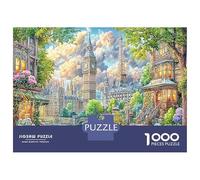 World Cities Collage 1000 Pezzi Puzzle in Cartone Premium Per Il Benessere Mentale E Cognitivo London Skyline River adatto Per Pause D'ufficio Regali 52x38cm/1000pcs