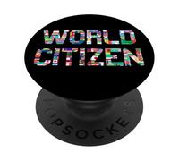 World Citizen with Flags of Various Countries - Globetrotter PopSockets PopGrip Adesivo