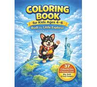 World Coloring Book for Kids Ages 4-6: 37 Countries, National Flags and Big, Bold and Easy Designs for Preschool and Kindergarten