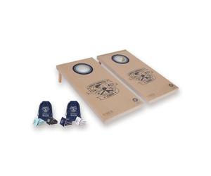 World Cornhole League - Set da tavola doppia, qualità torneo e 16 borse professionali Cornhole - Prodotto con licenza ufficiale (120 x 60 cm)