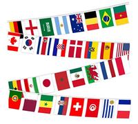 World Flags Bunting, 200 Different National Flag Bunting Football 2022 164FT/50 Meters Bunting Flags Banner Hanging Pennant Decorations, Games Party Banners