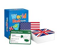 World Flags Flash Cards, 245Pcs Country Flags Educational Flashcard