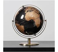World Globe Desktop World Globe Educational Geographic World Globe con Oceani Neri E Supporto in Metallo Globo Terrestre Dorato per Bambini E Adulti,Un 27 Cm/10,6 Pollici,Uptodate1