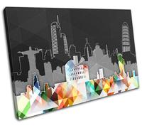 World Landmarks Geometric City SINGLE TELA parete arte foto stampa