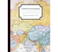World Map College Ruled Composition Notebook: 110 Pages 7.5 x 9.25 inches