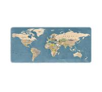 World Map Desk Mat Large Extended Mouse Pad Non Slip Waterpr
