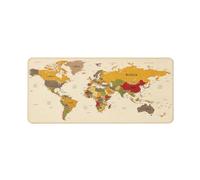 World Map Desk Mat Large Extended Mouse Pad Non Slip Waterpr