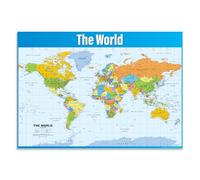 World Map - Grafico da parete - Extra Large - A1 (850 mm x 594 mm) - Laminato - Grafico geografico scuola secondaria aula Daydream Education.