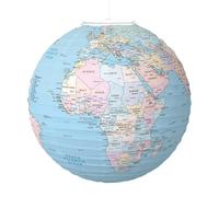 World Map Lantern - Earth Day Decorations For Home | Exquisite Paper Geographic Globe Lantern | Kids Learning Classroom Decoration Travel Themed Party Portable Children's Birthday Blue Diameter 30cm