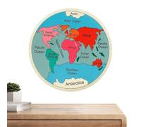 World Map Puzzle - Wood Continents Shape Matching Toy | Colorful Puzzle Map | Magnetic Jigsaw Puzzles For Kids Children Boys Girls Preschool Kindergarten Home