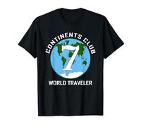 World Map Travel 7 Continenti World Traveler Club Due Lato Maglietta